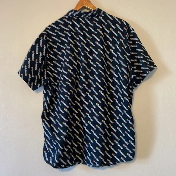 Propeller Men's Short Sleeve Polaroid Logo Button Front Shirt Size L‎ - Picture 3 of 4
